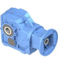 Worldwide Electric WWE, Cast-Iron Helical Bevel Speed Reducer; 143/5TC Input Flange, 30/1. KAN37-30/1-H-143TC